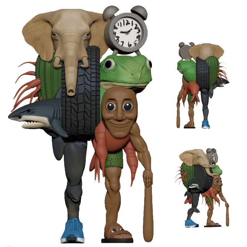 تونغ صحور أنيمي عمل نموذج لجسم لعبة من الكارتون Tralalero Tralala قصف التمساح الشمبانزي الديكور دمية هدايا الاطفال