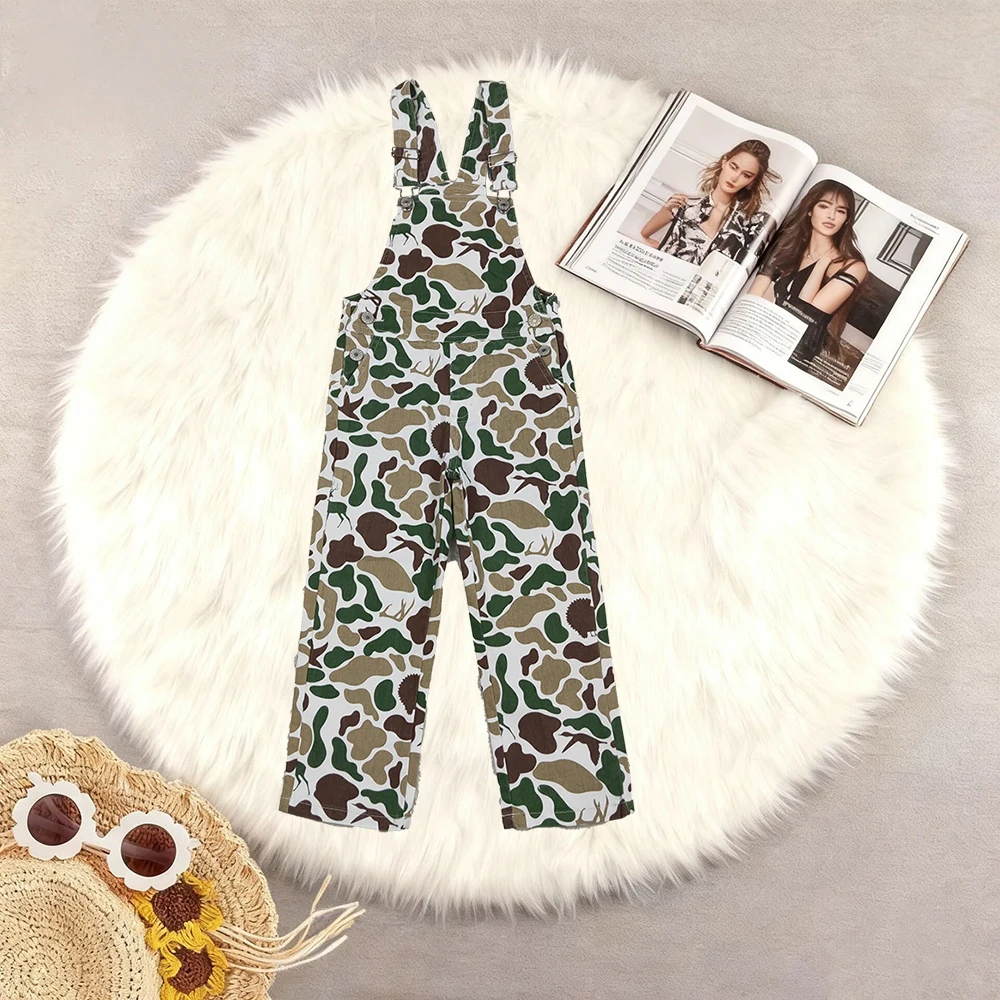 

11.8 Baby Boys Deer Ducks Turkey Camo Hunting Denim Jumpsuits