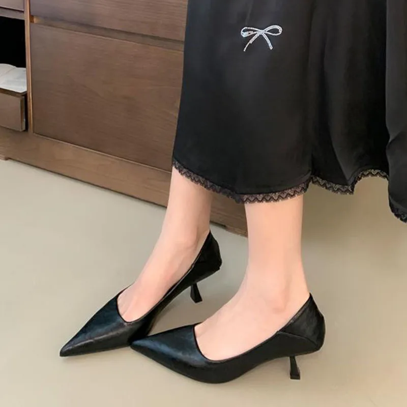 New Brand Women Pumps Shoes Fashion Pointed Toe Shallow Slip On Dress Single Shoes Ladies Thin High Heel Dress Pumps New Shoes