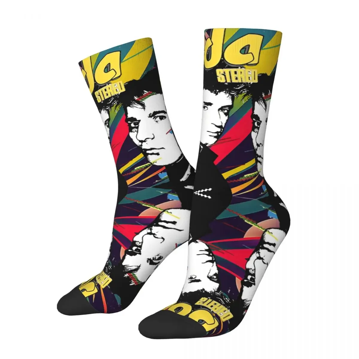 Retro Handsome Men's compression Socks Unisex S-Soda Stereo Street Style Seamless Printed Novelty Crew Sock