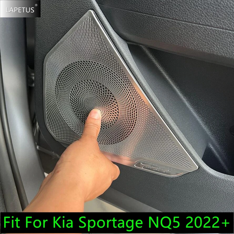 

Stainless Auto Door Speaker Column Horn Audio Sound Panel Decor Cover Trim Accessories Interior For Kia Sportage NQ5 2022 2023