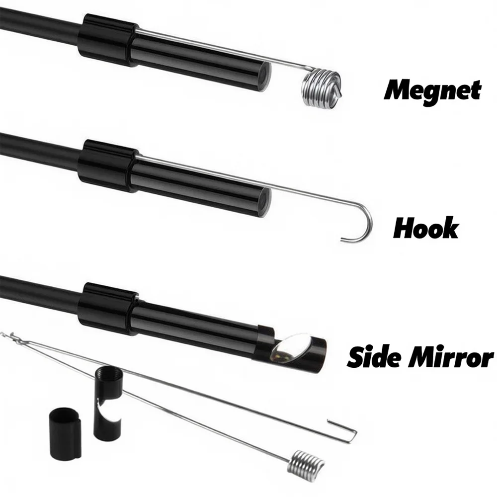 كاميرا المنظار 7 ملم 3 في 1 IP67 مقاومة للماء 6 LED قابلة للتعديل USB أندرويد كاميرا فحص مرنة Borescope للهاتف PC #4