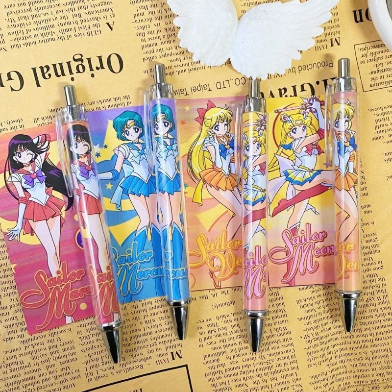 

4PCS Hot Kawaii Sailor Moon Series Press The Pen Cartoon Creativity Printing Gel Pen Girls Stationery Supplies Birthday Gift