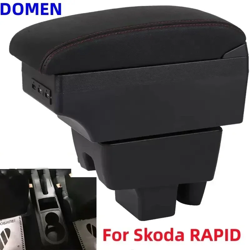 

NEW For Skoda RAPID Armrest For Volkswagen New Polo Car Armrest Box Retrofit Car Accessories Interior details Storage Box