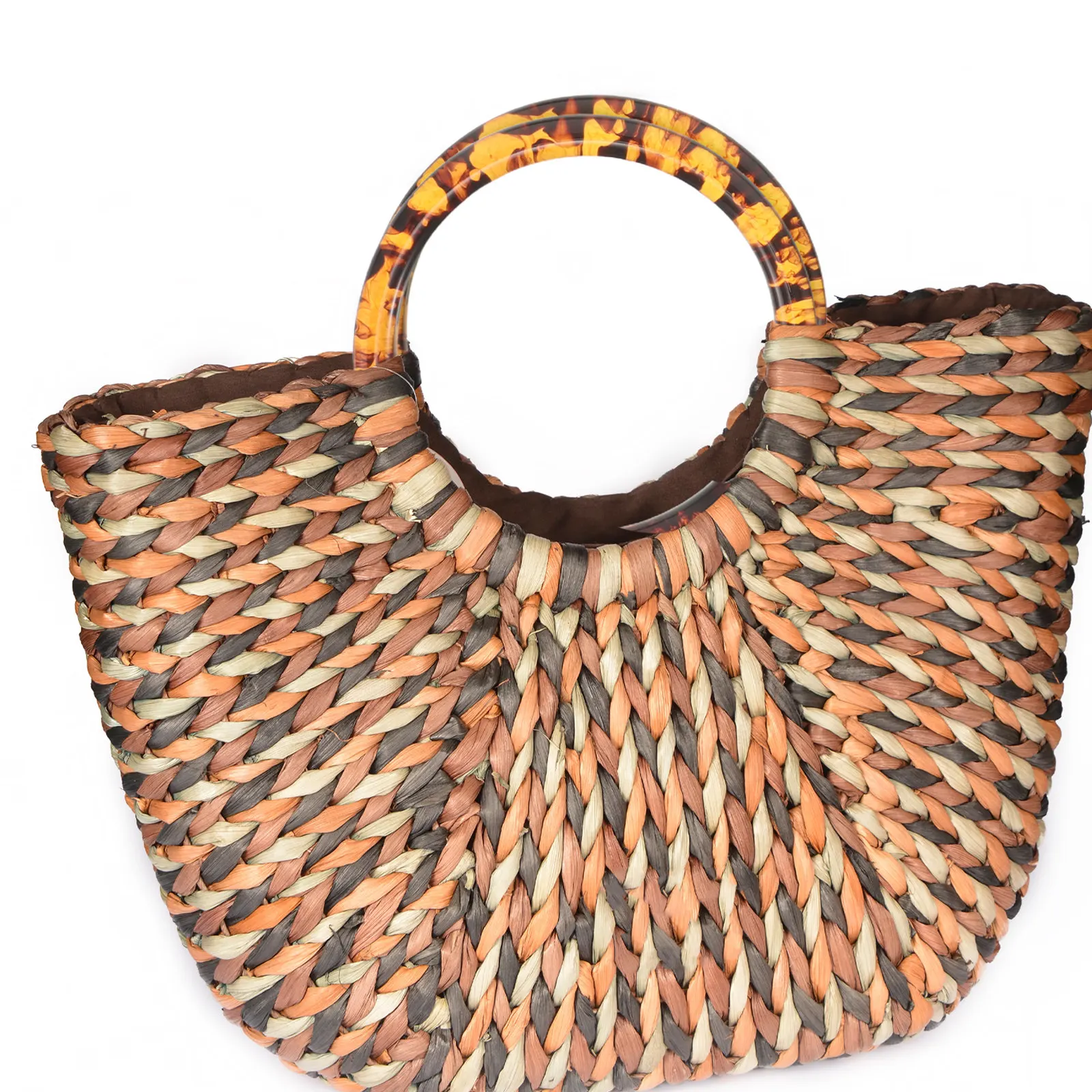 

4Pcs Circular Shape Purse Handles for Bag Making Round Handbag Grip Replacement Accessories for Crochet Tote Beach Bags