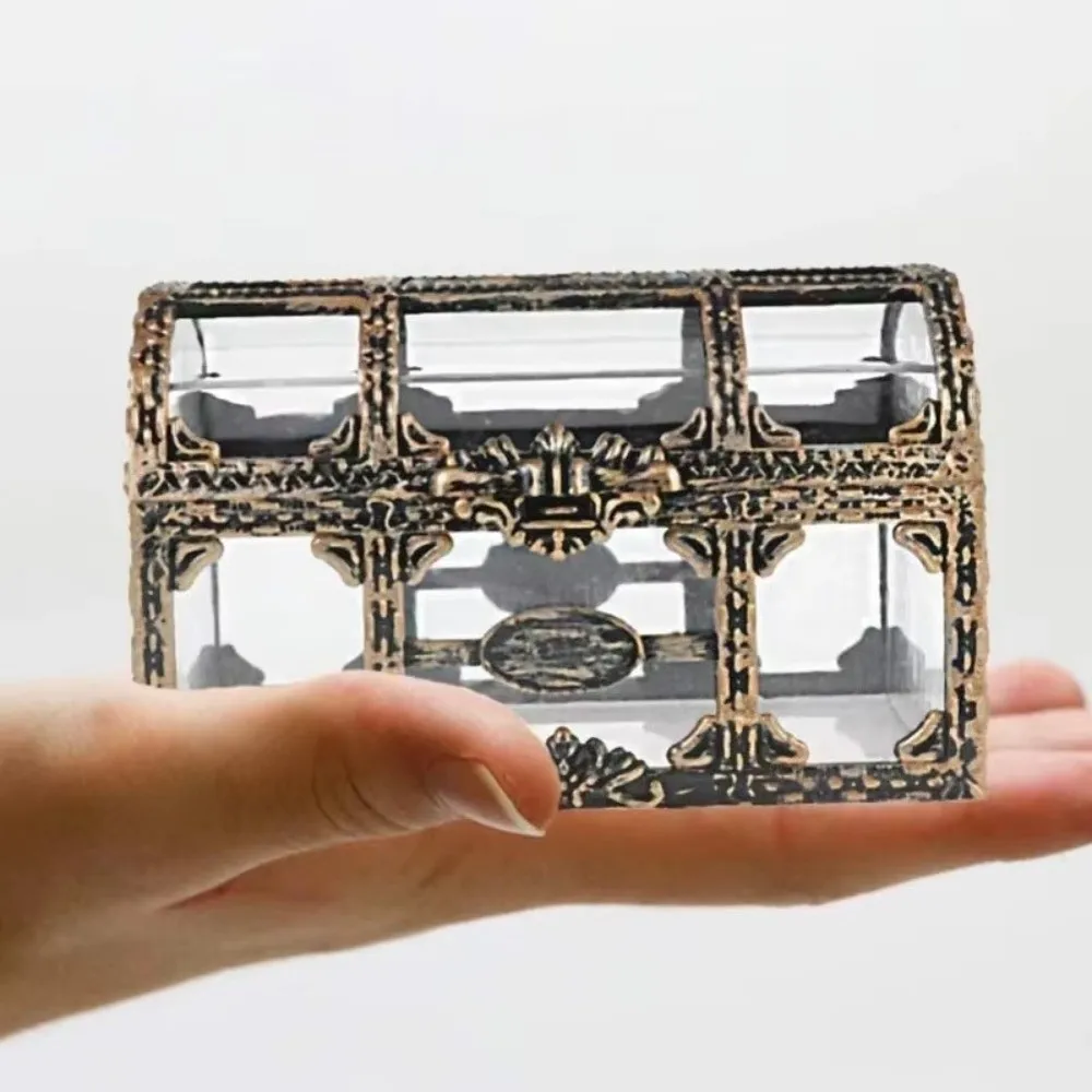 Pirate Decor Transparent Treasure Chest Plastic Portable Gem Box Sturdy Decorative Pirate Chest Display