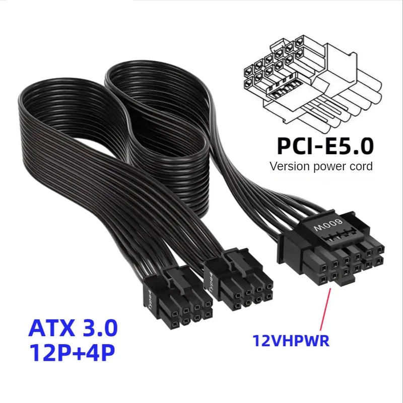 12VHPWR pequeño 12P 4P PCI-E5.0 cargador de tarjeta gráfica Cable 3080 3090 Ti versión 16P módulo adaptado para RTX 3090 Ti y 40 Se