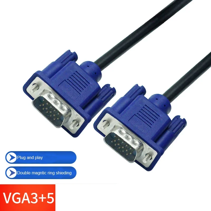 컴퓨터 모니터 TV LCD 모니터 프로젝터용 VGA 케이블, HD 케이블 차폐 VGA 비디오 익스텐션 라인, 1.5m, 1.8m, 3m, 5m, 10m, 15m