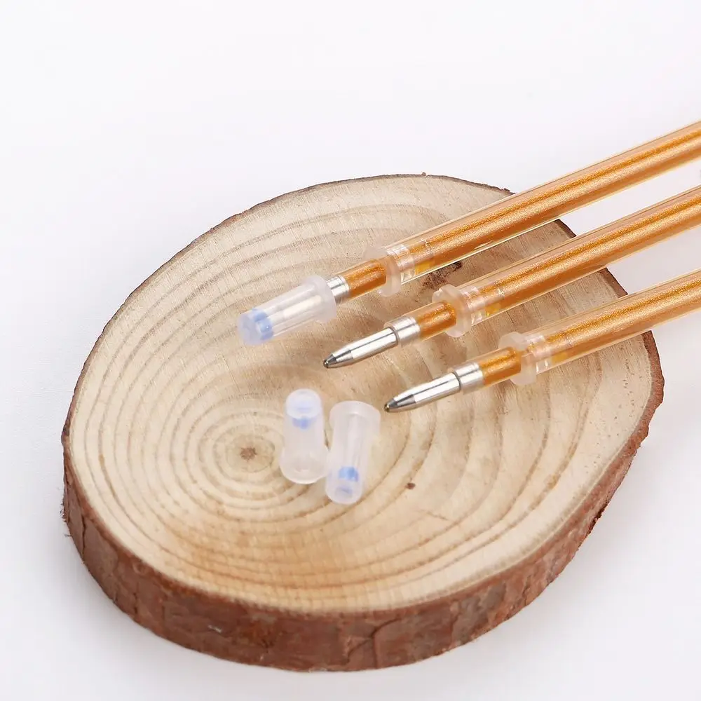 100/20 pcs 0.7mm Glitter Gold Pen Refills Smooth Thick Tip Scripture Copying Pen Refills Large Capacity Golden Flash