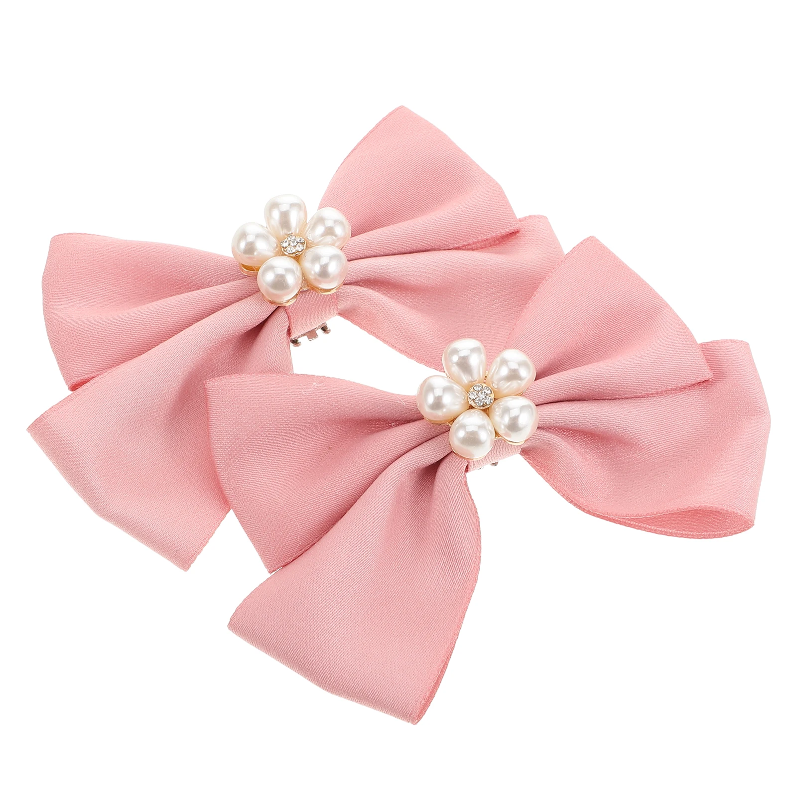 

2 Pcs Pink Bow Clips Gold Decor Wedding Bridal Accessories Decorations Shoe Bows Clips Women Jewelry Shoe charms
