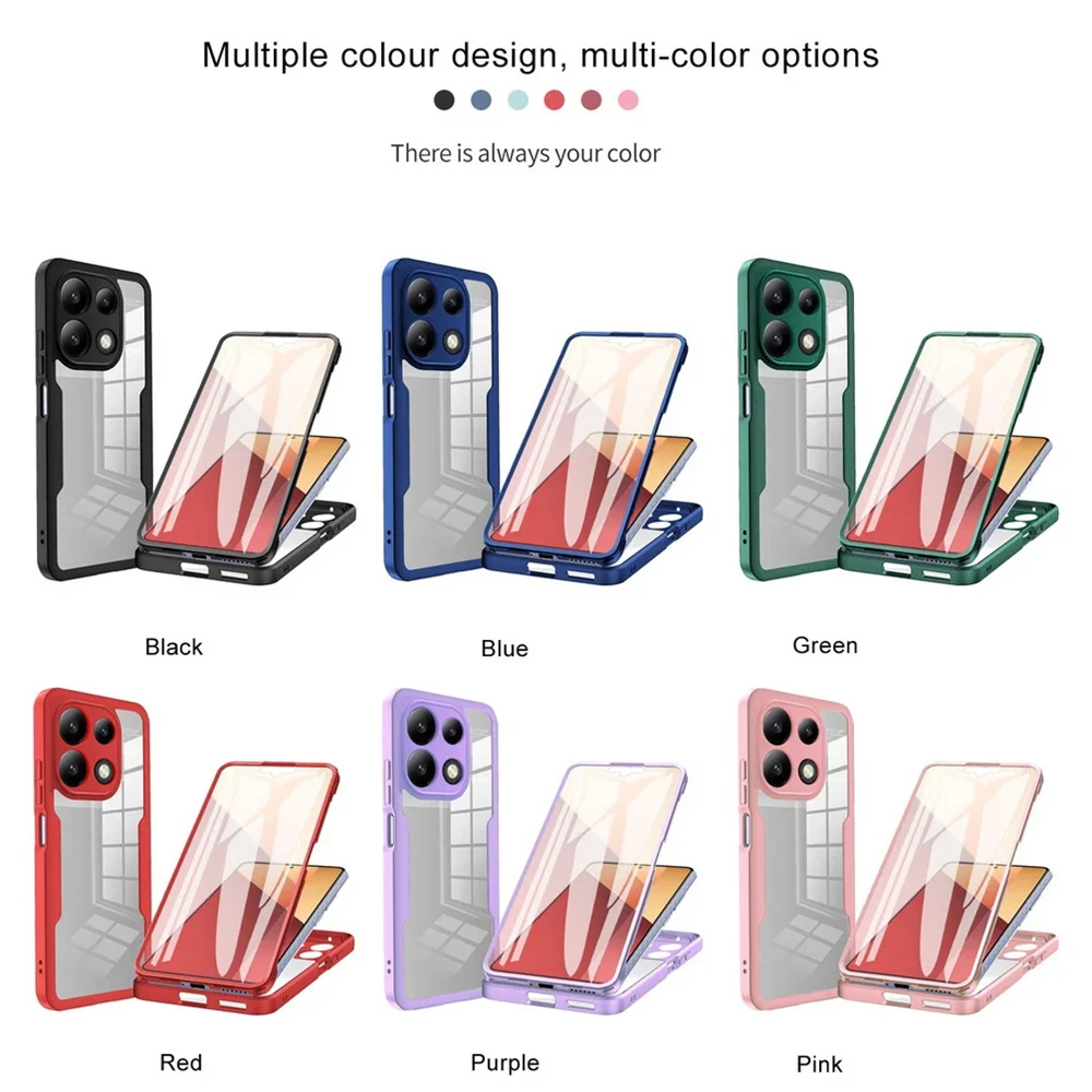 Fully Coverage case For Xiaomi Redmi Note 13 Pro 12 Pro Plus 12S 11 Pro + 11S 10 Pro Max 10S 9 Pro double protect cover