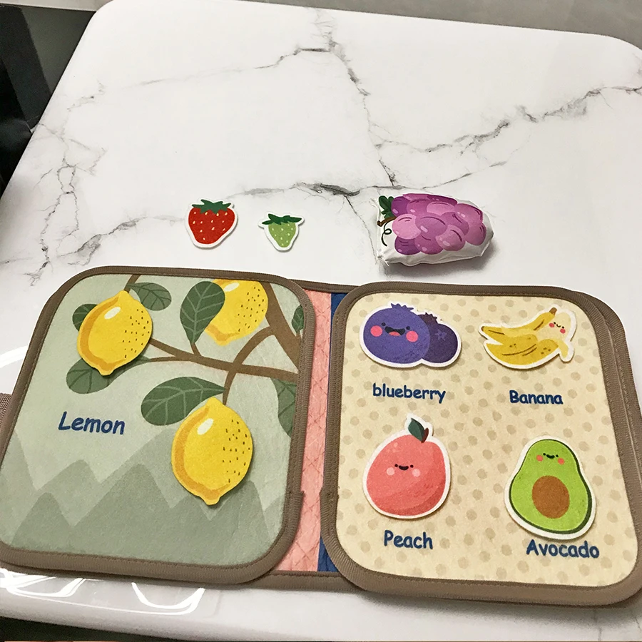 야채와 과일 천책, 학습 모양, 숫자, 색깔, 인지책, 아기장난감, 조기교육책