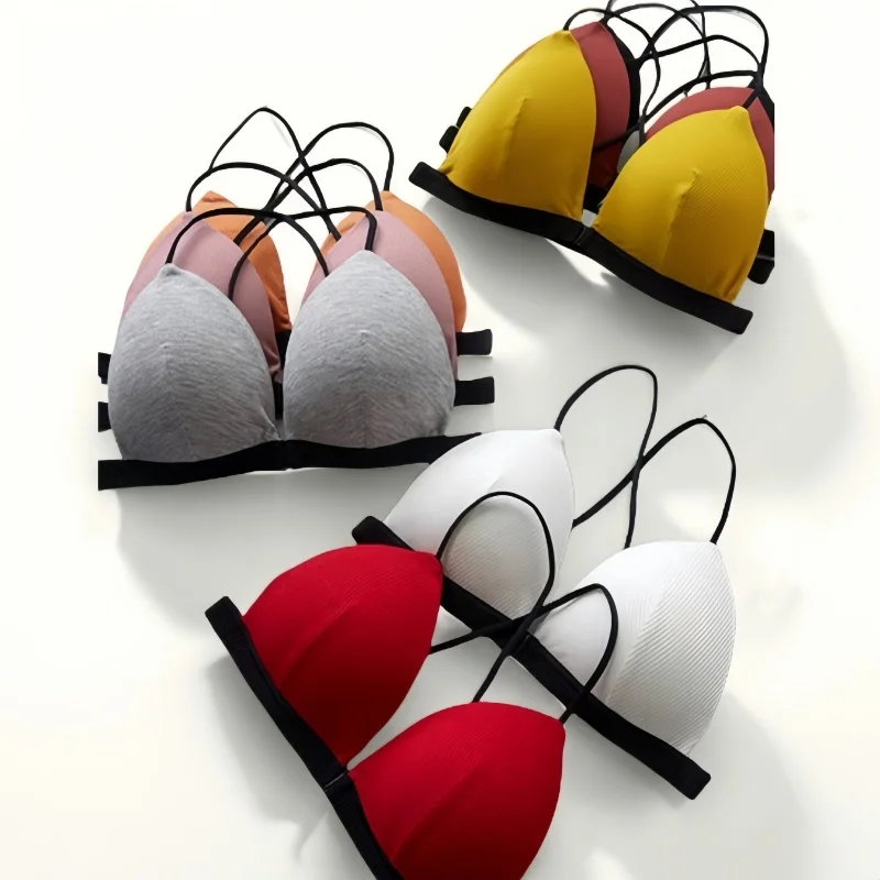 Reggiseno con chiusura frontale Reggiseni push up per donna Lingerie sexy Bralette a V profonda Reggiseno bikini Intimo senza cuciture Intimo