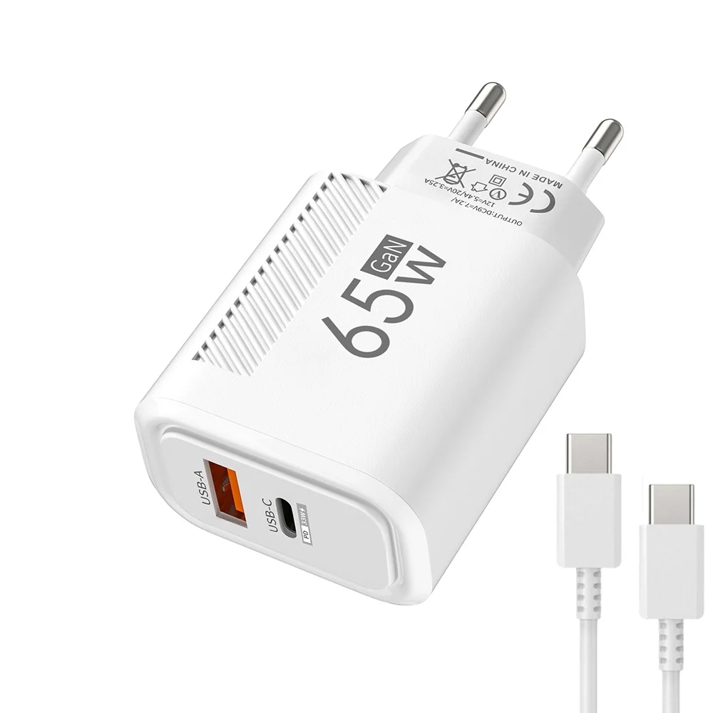 65 W USB-C Ladegerät GaN Schnelle Lade PD Typ C Kabel Handy Adapter Für iPhone 16 Xiaomi Samsung Xiaomi QC 3,0 Wand Ladegerät