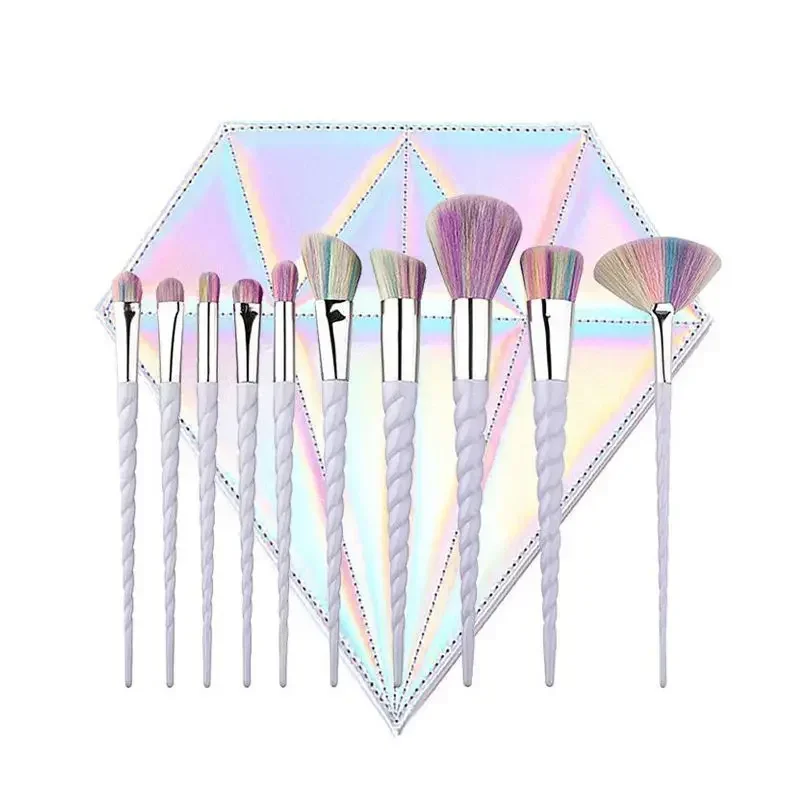 5-10pcs Unicorn Purple Makeup Brushes Set Eye Shadow Foundation Powder Blush Blending Beauty Make Up Beauty Tool Women Cosmetics