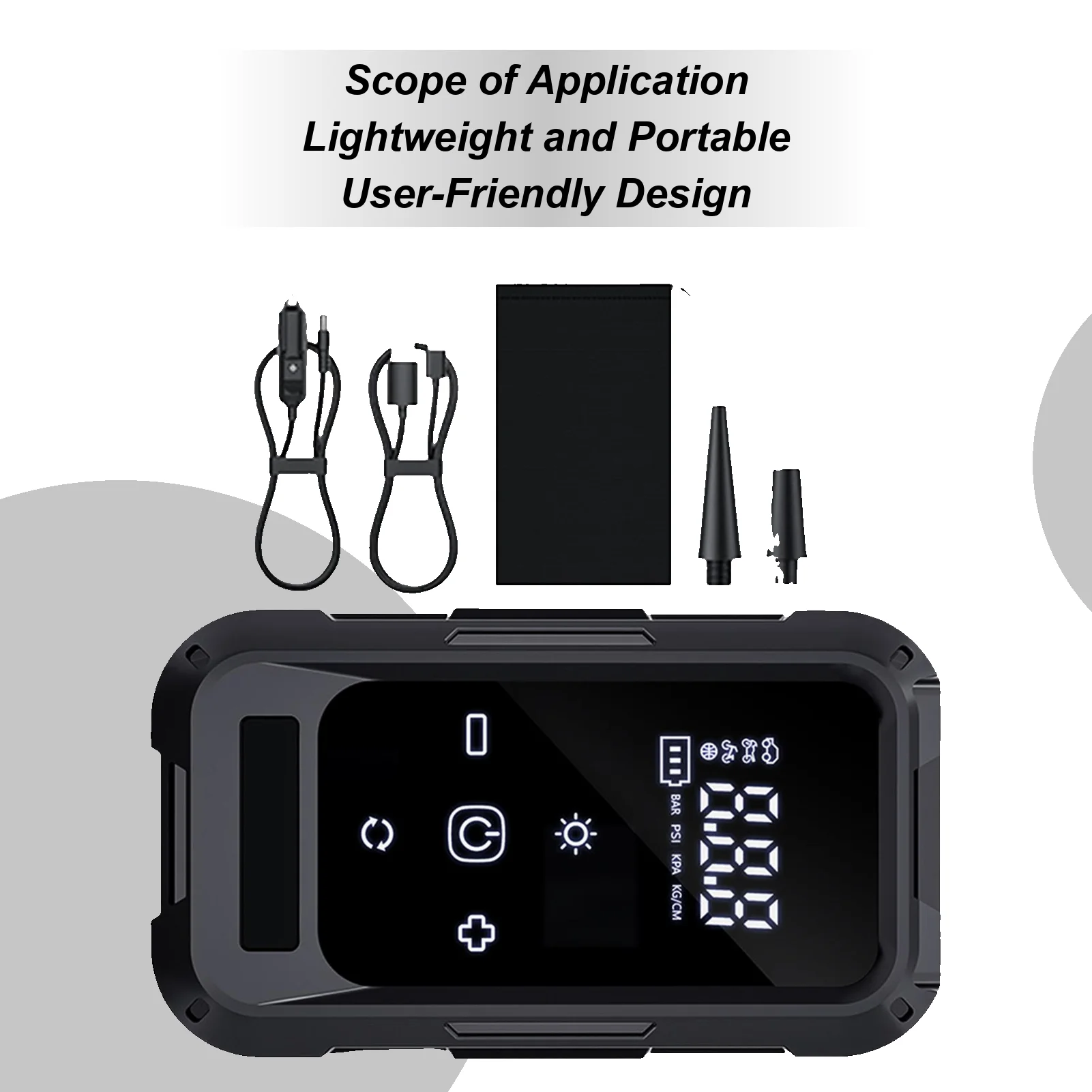 

Tire Inflator Digital Display Portable Tire Inflator Digital Display Rechargeable Pump For Camping Vehicle Road Trip Home Daily