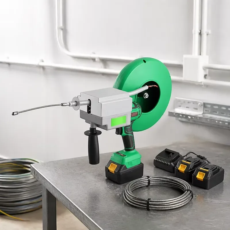 Cable puller Electric threading machine with wire pulling function, 21V, with two batteries and charger