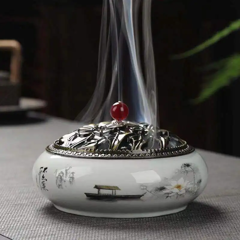 Ceramic Censer Stick Incense Holder Home Ancestral Hall Interior Zen Tea Ceremony Office Bedroom Decoration Aromath Appliances