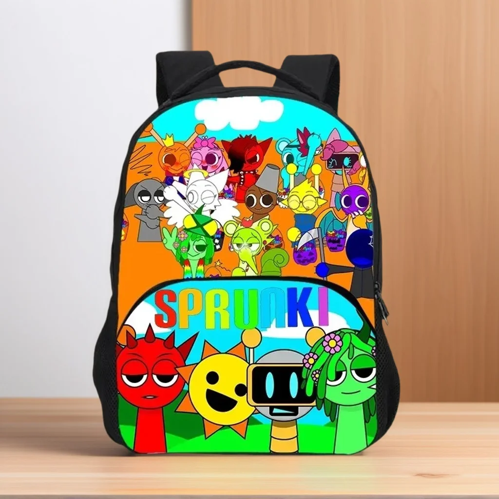 

Sprunki School Backpack Casual Daypack with Front Pocket-Kid Boy Girl Lightweight Rucksack Laptop Computer Bag