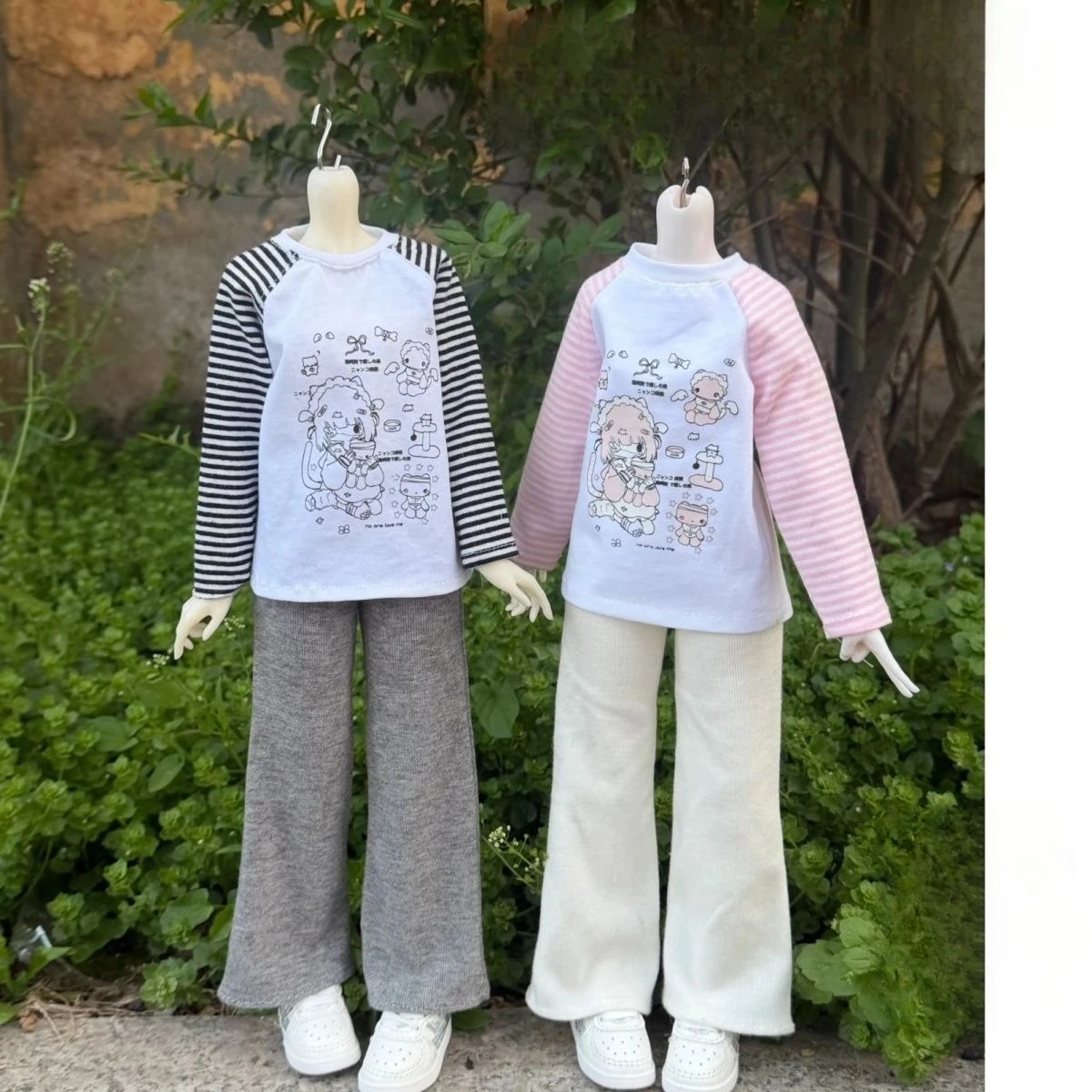 

Комплект одежды для кукол 1/6 1/4: полосатая футболка + брюки для кукол BJD 30/45 см, повседневный комплект одежды, аксессуары для кукол, без куклы.