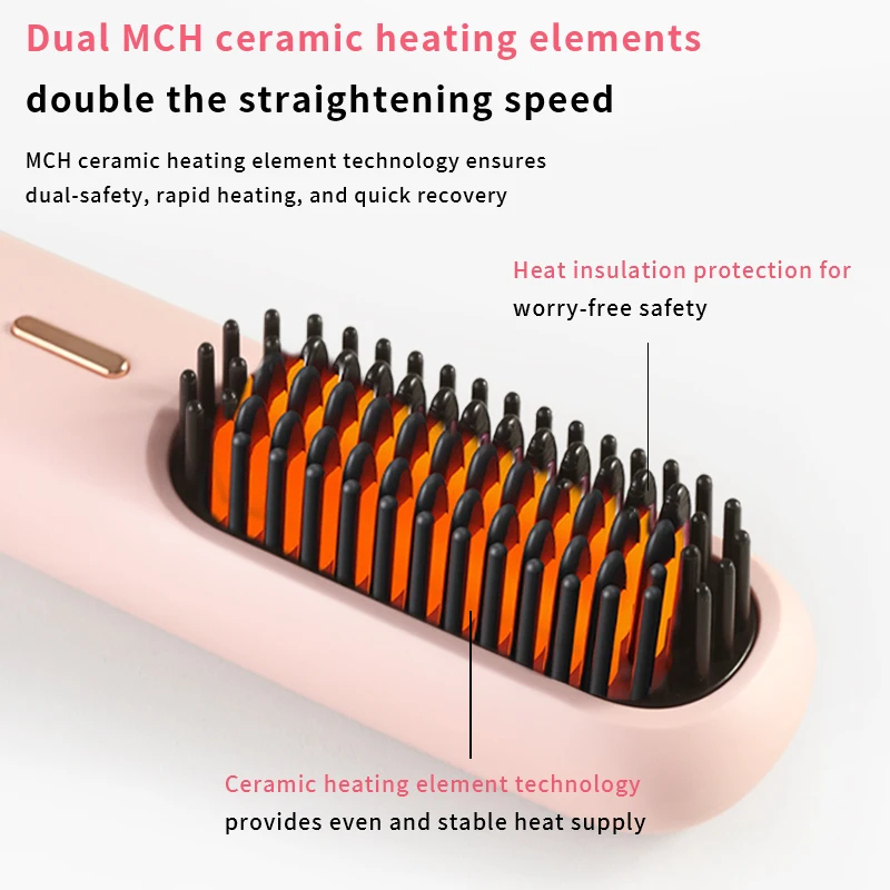 Charging straight hair comb, portable, fashionable, good quality, hair care, smooth hair care, wireless hair straightener