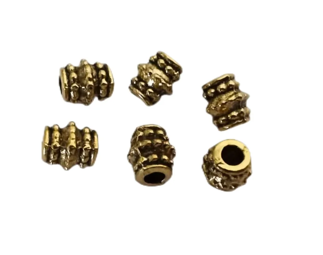 

300pcs Antiqued gold silver metal beaded barrel spacers beads A948G