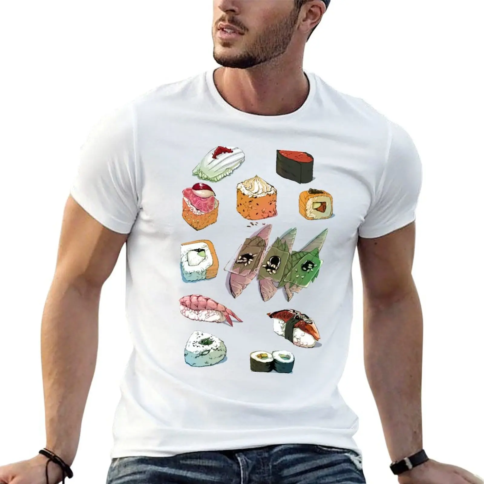 

Sushi set T-Shirt mens graphic t shirts essential t shirt men t shirt cotton 100% T-shirt