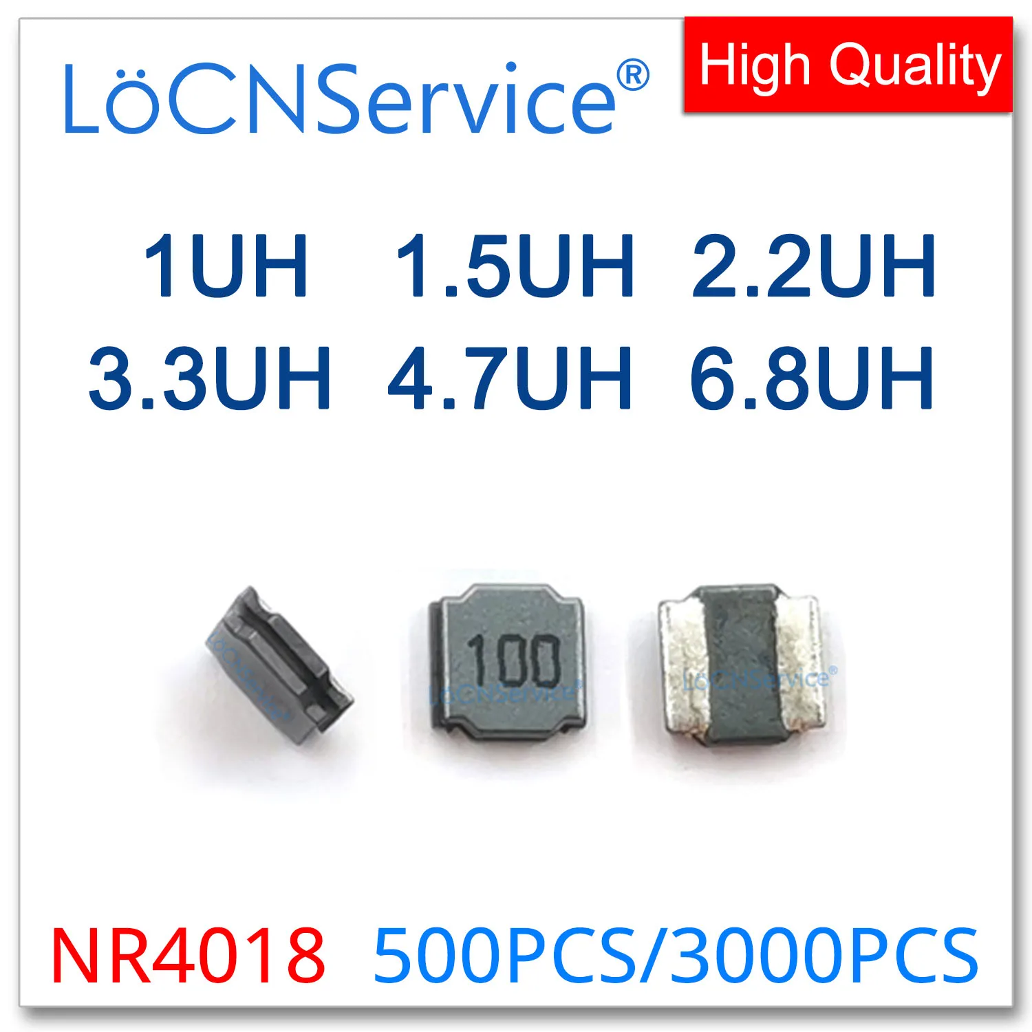Locnservice-シールド電源誘導、高品質、smt、smd、1uh、1.5uh、2.2uh、3.3uh、4.7uh、6.8uh、nr4018、4.0*4.0*1.8、500個、3000個