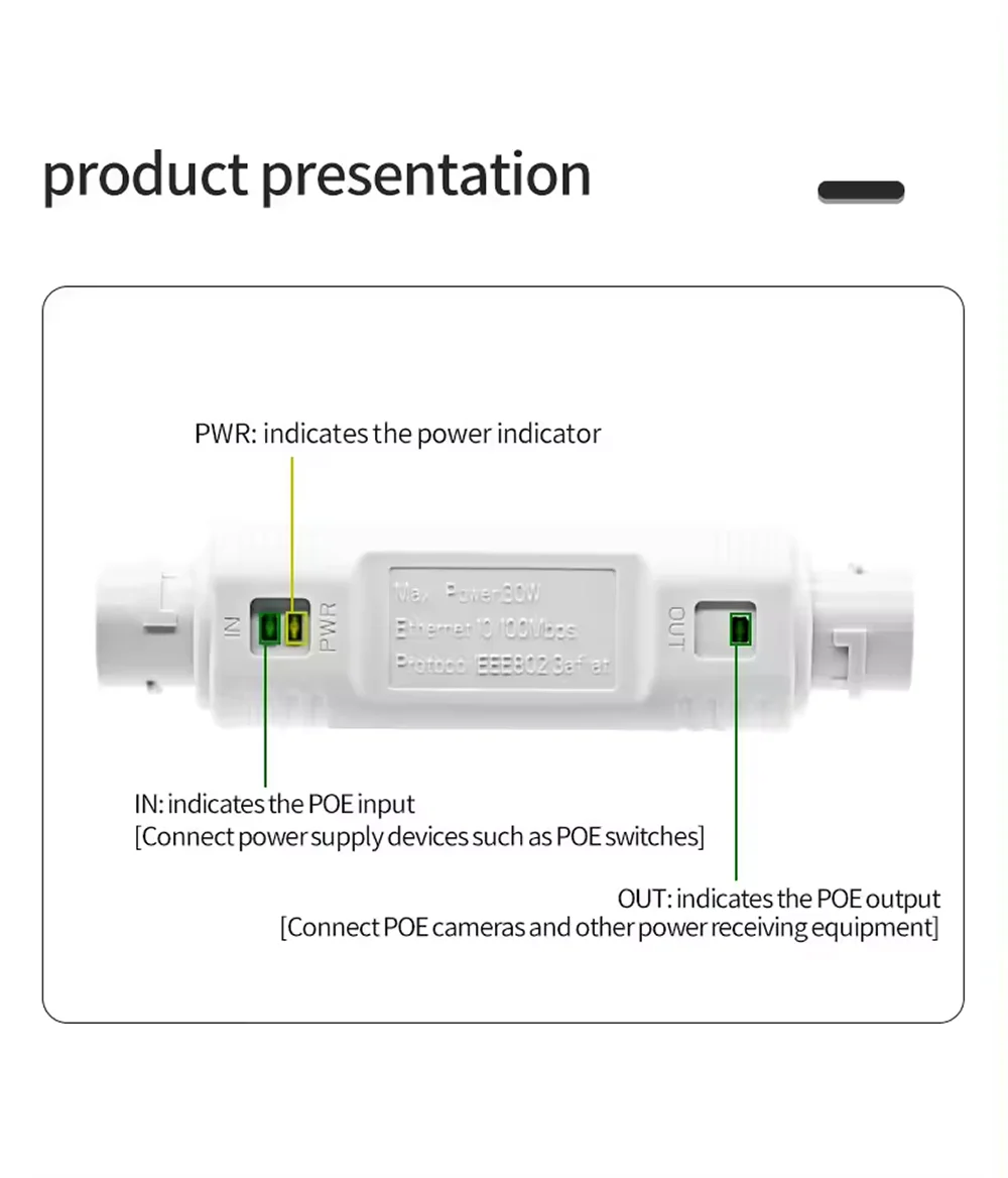 POE Extender/Repeater Outdoor Waterproof 200meters Extension POE injector Adapter IEEE802.3at/af