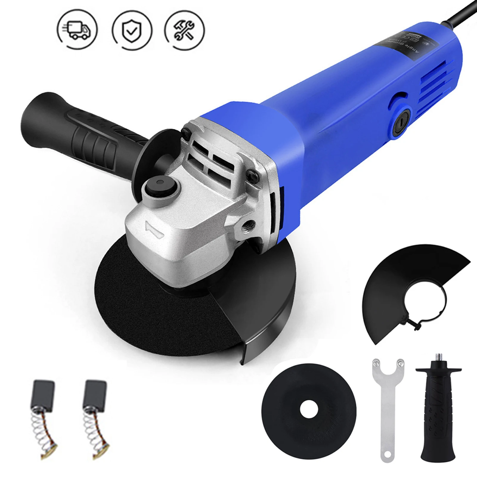 11000 U/min Elektrischer Winkelschleifer 220V Kabelgebundene Schleifmaschine Stufenlose Geschwindigkeiten 125mm Elektrisches Schleif-, Schneid- und Polierwerkzeug