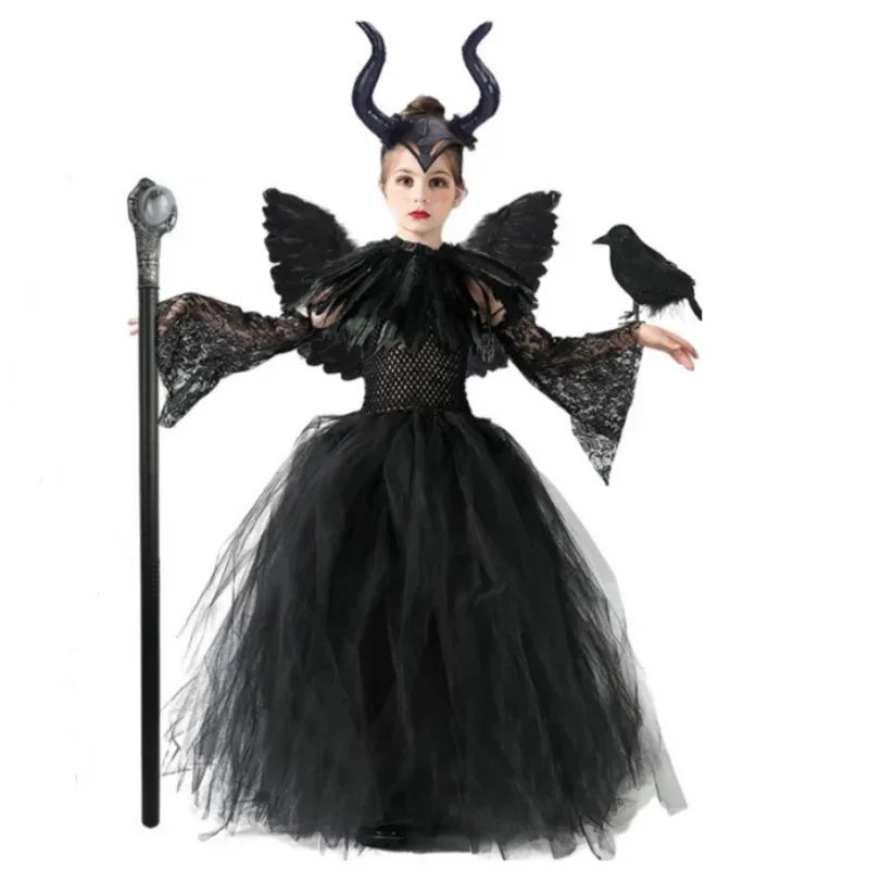 qq38 فساتين أطفال ساحرة على طراز الخيال للهالوين الشهير تستعيد شخصيات الفيلم أزياء تنكرية للعطلات