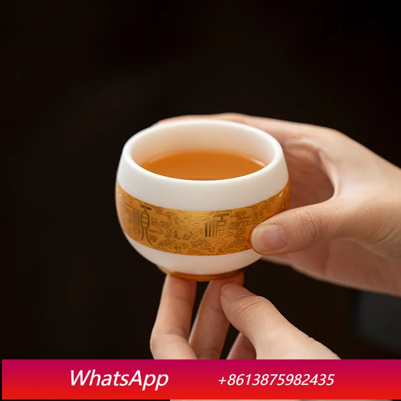 

LMM Shunshun Gilt Cup Chinese High-end Kung Fu Teacup Personal Special Gifts for Elders