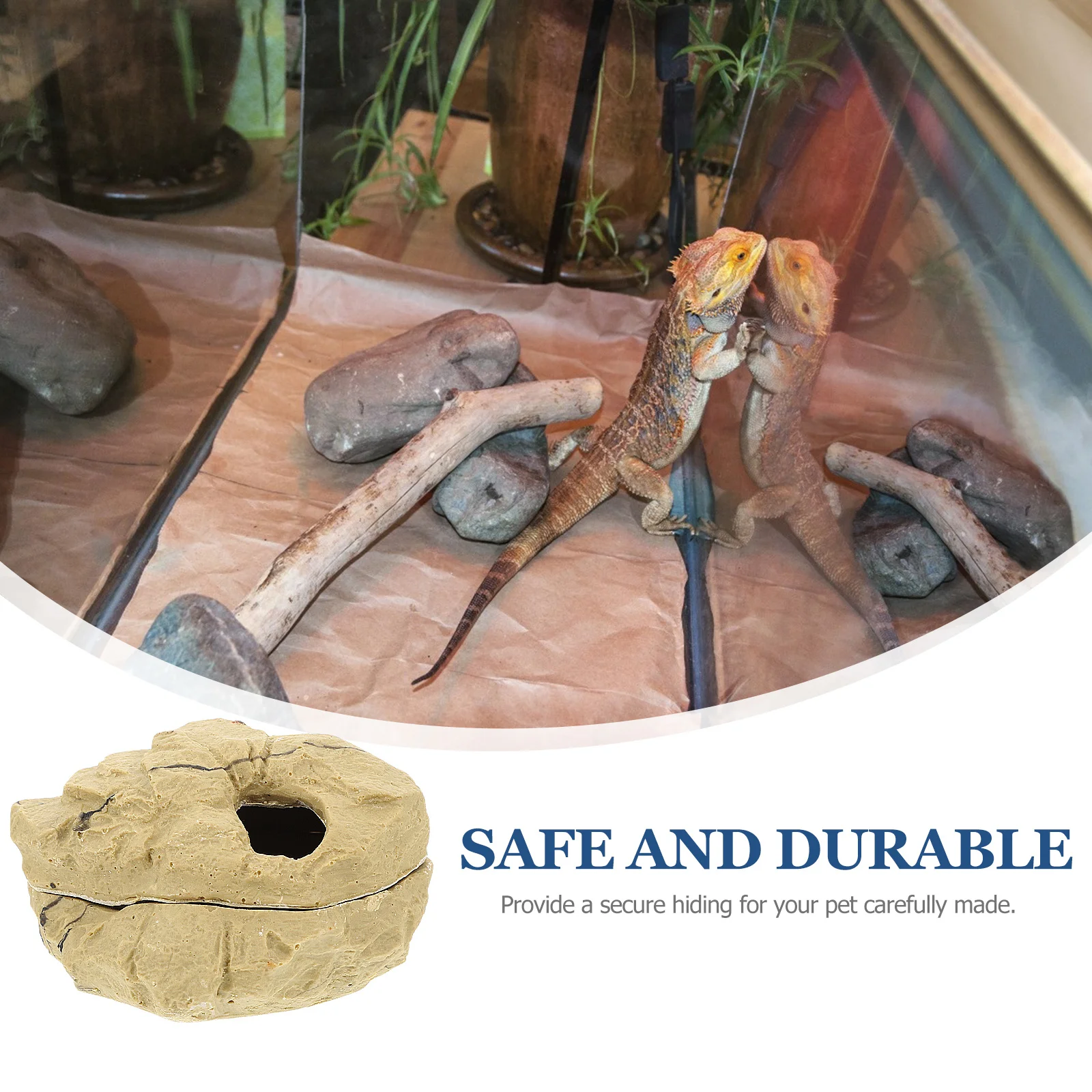 مأوى زاحف لمخبأ الزواحف، تصميم الغطاء السفلي العلوي، تكامل مثالي، منظر طبيعي آمن، إخفاء مريح، حجم البيئة الدافئة