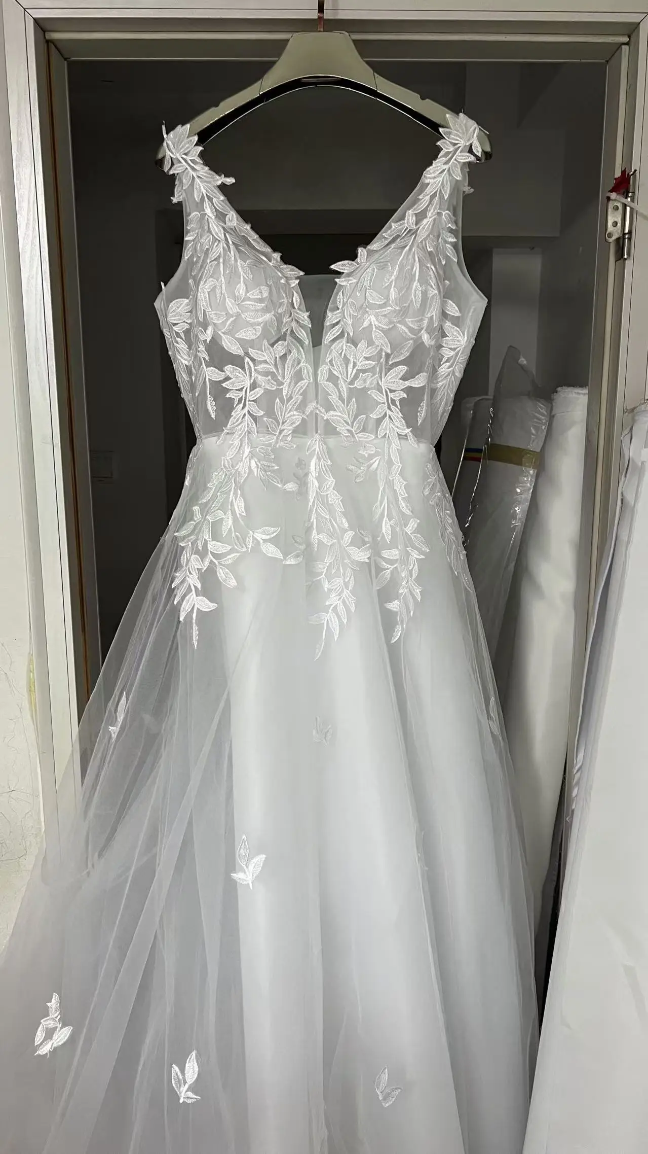 MYYBLE Customized  Wedding Dresses 2023 Bohemia V-Neck Beach Bridal Gown Vintage A-Line Appliques Vestido De Novia for Women