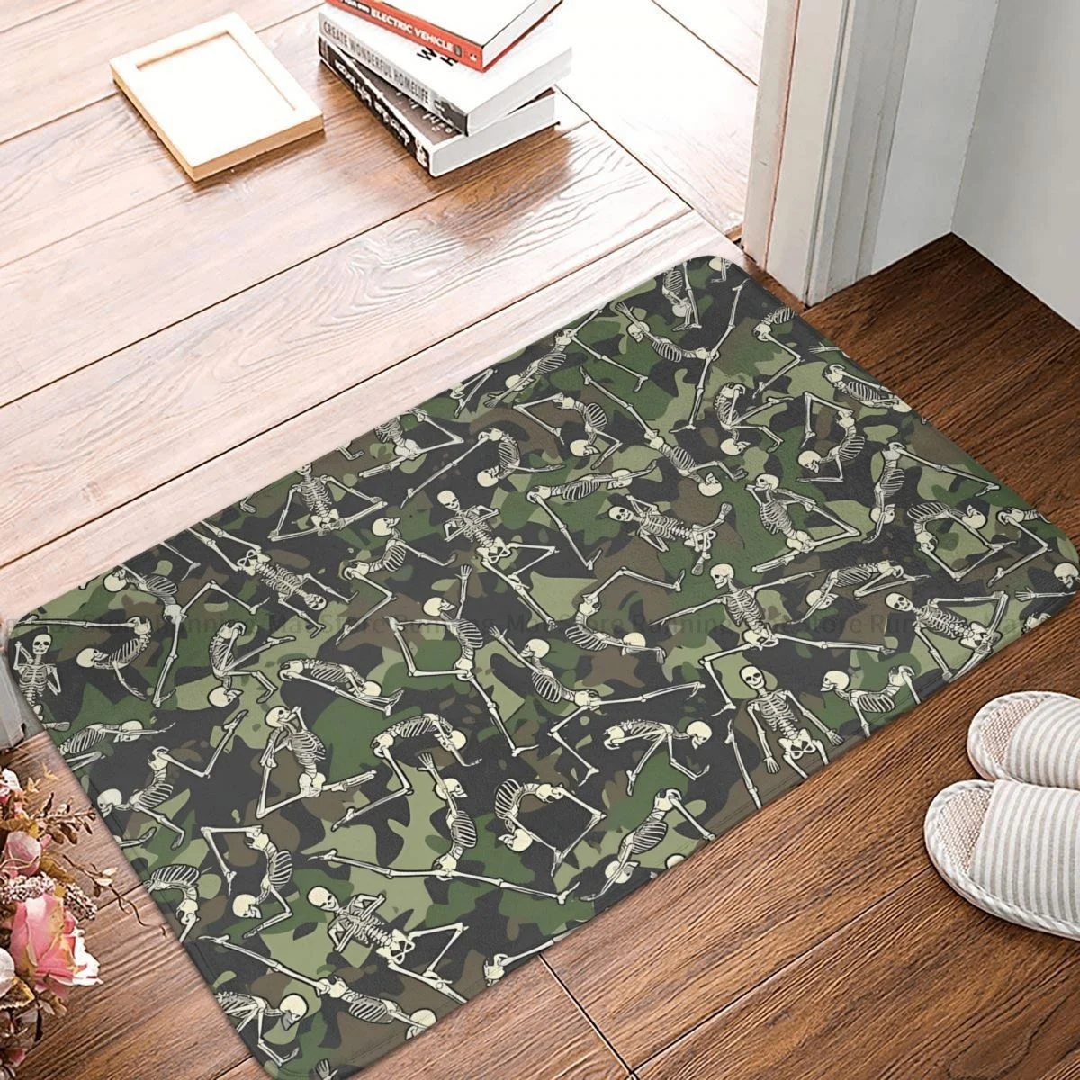 Camouflage Bedroom Mat Yoga Skeleton Military Camo Doormat Living Room Carpet Balcony Rug Home Decor