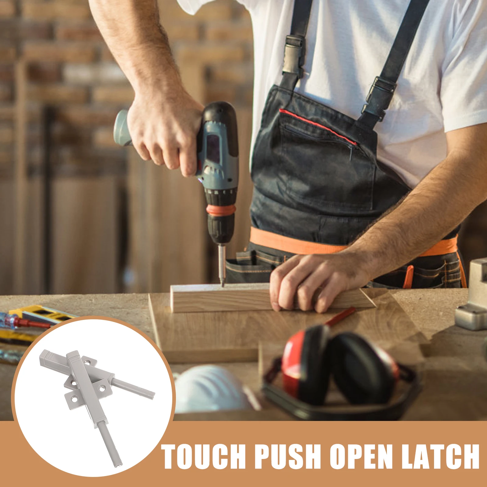 

2 Sets Push To Open Cabinet Latches Heavy Duty Touch Latch For Wardrobe Doors Self-Bouncing Door Catch Closet Hardware Magnetic