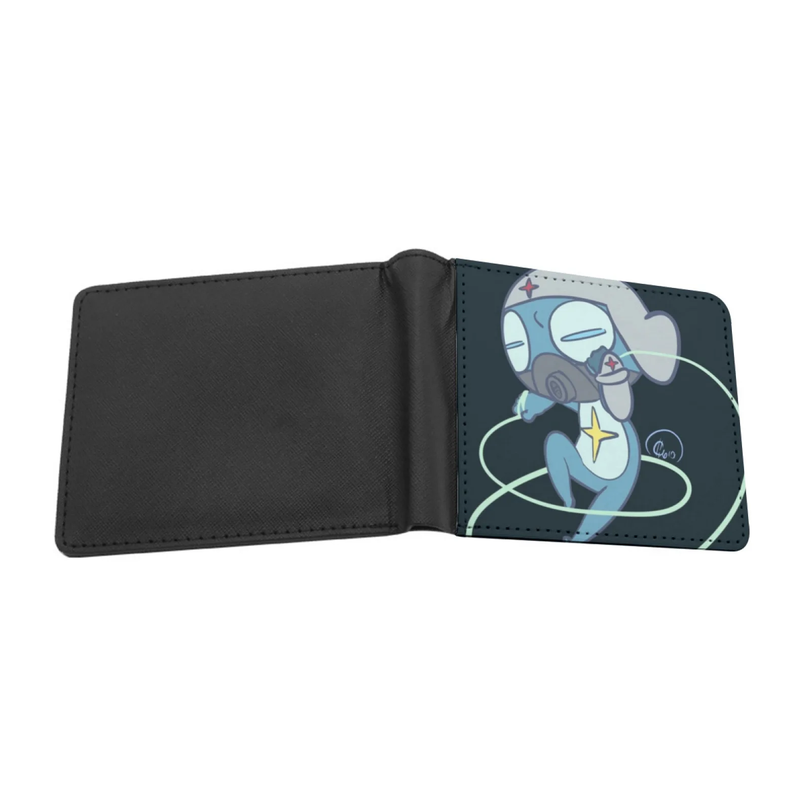 Zeroro Men Women Pu Leather Wallet Credit Card Holder Wallet Short Purse Keroro Gunso Sgt Frog Dororo Personalized Print