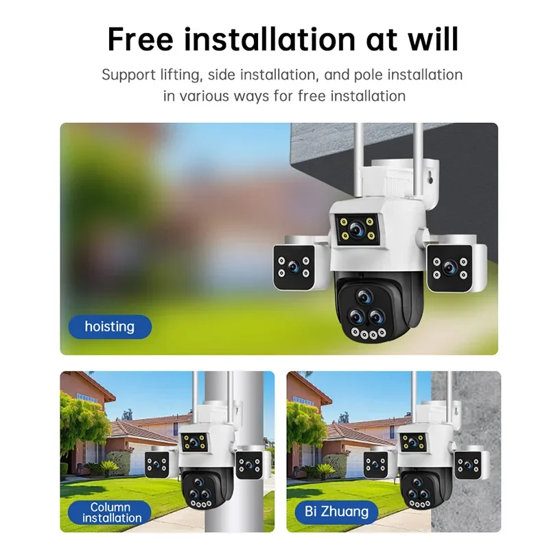 Rscamtom 屋外カメラセキュリティ Ipc360 ホーム 20X ズームトリプルスクリーンモーション検出アラーム 360 Wifi カメラ