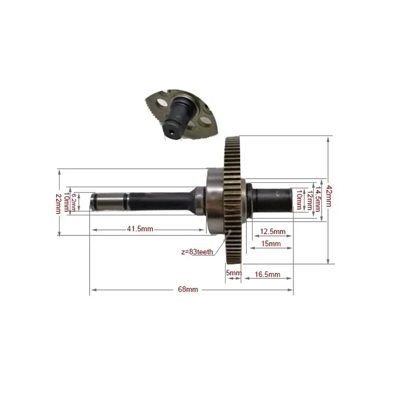 Imagem -04 - Mini Engrenagem com Eixo para Ferramentas Elétricas Serra Manual Logging de Lítio Pinhão tipo 550 14 Dentes Motor sem Escova Montagem