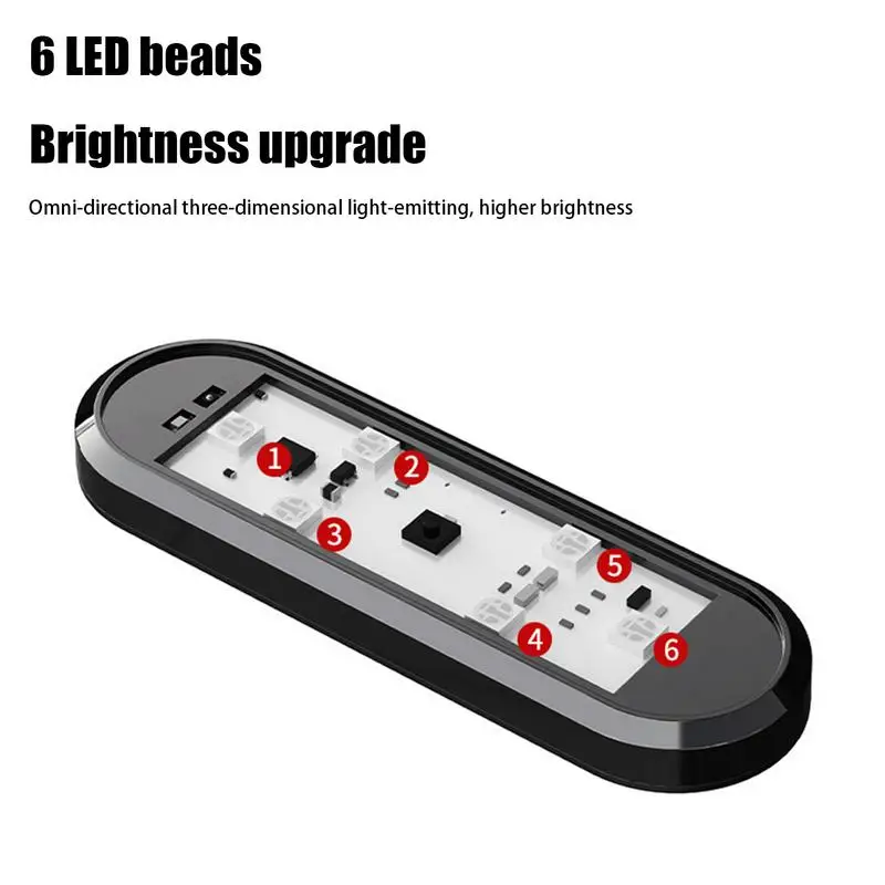 LED Car Welcome Door Light Anti-collision Magnetic Control USB Charging Auto Open Door Sill Emergency Signal Lamp