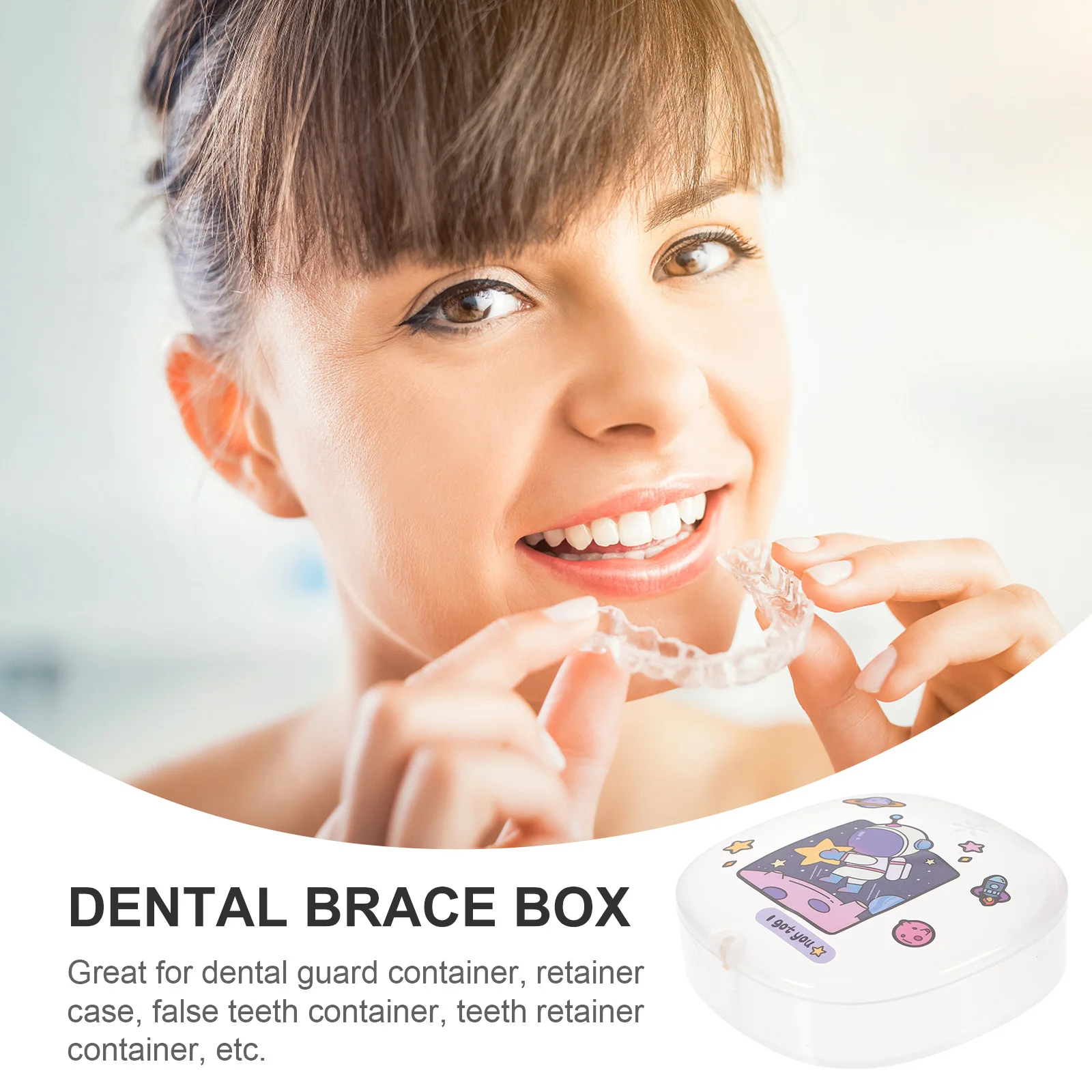 

Практичный фиксатор, чехол для протезов, портативный контейнер, тематическая коробка, небольшое хранение для путешествий, сейф PCTG