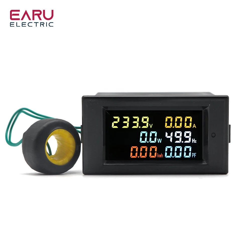 AC 100A 40-300V D69-2058 Voltmeter Current Ammeter Power Factor Electric Energy Frequency Meter Digital Panel Wattmeter VOLT AMP