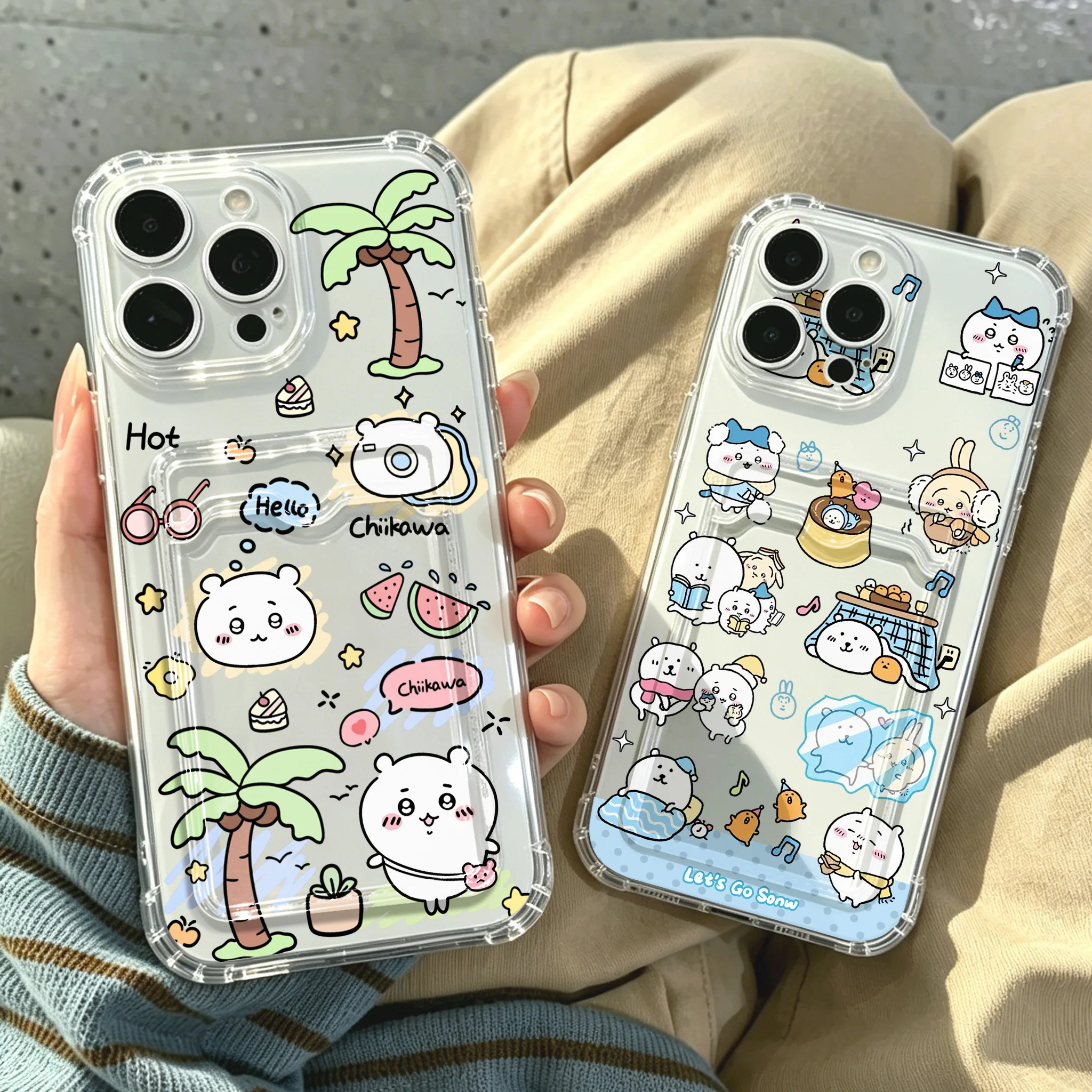 Cute chiikawas Card Hold Case for Samsung Galaxy A17 A07 A56 A36 A26 A55 A35 A05 A24 A14 A54 A15 A05S A25 A34 A23 4G 5G Cover