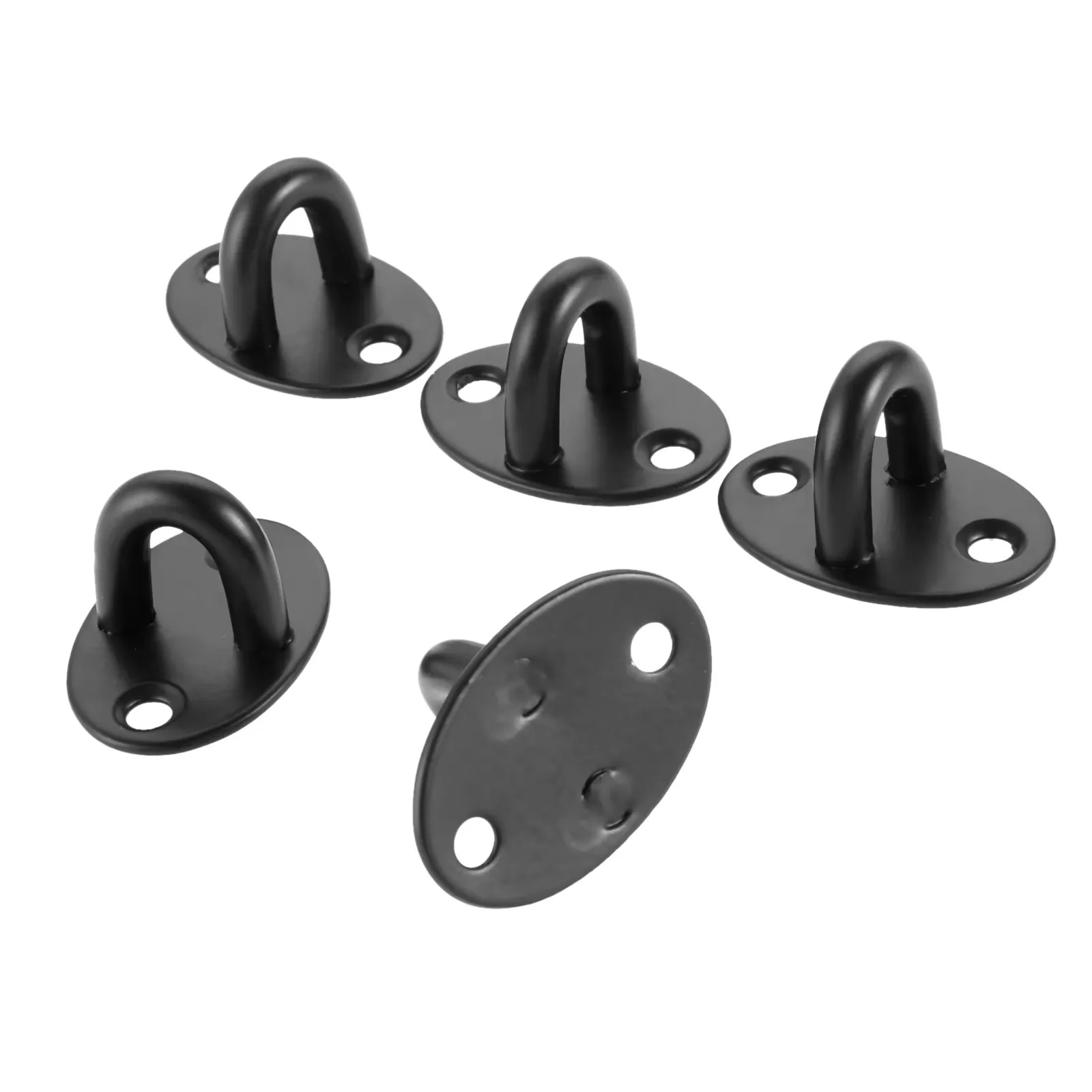 3X black/silver ceiling-mounted hook base fans / lounge sofa / hammock / circular fixed hanging hooks. Made of stainless steel.