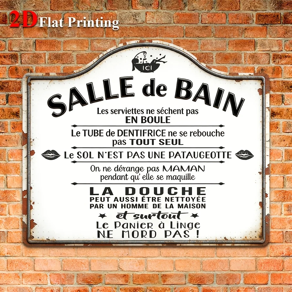 1pc, 2D Flat, Signs Metal Sheet Painting 