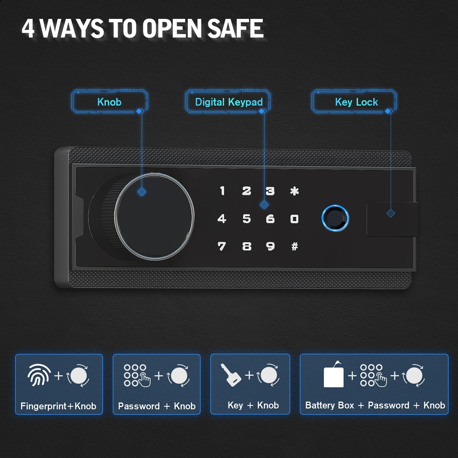 Kavey Unassembled Rifle Gun Safe，Large Gun Safe with Dual Alarm， Mute Mode, Long Gun Safe with Touchscreen Pad，Removable Shelves