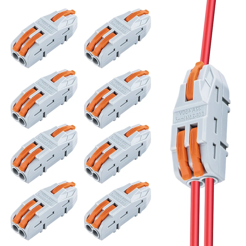 10PCS Leverage Snap Design Quick Connect Terminal Box for Household Circuits Docking Terminal Block Repeatable Conductor Connect