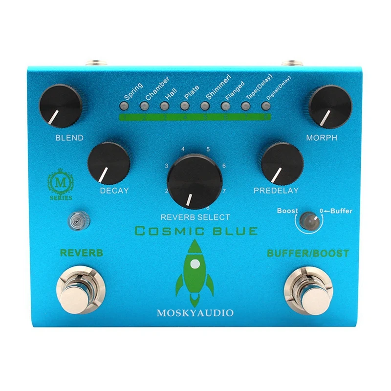 

MOSKYAUDIO COSMIC BLUE Guitar Bass Effects Pedal Reverb 8 Models Function Guitar Bass Effects Processor Parts