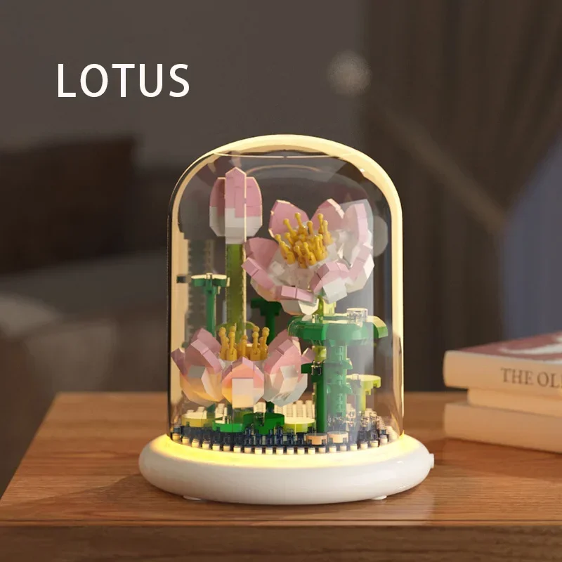 مكعبات بناء الزهور الأبدية لألغاز ألغاز الأطفال، ألعاب الزهور، ديكورات الطاولة، هدايا الحلي ألعاب نبيين بولوك