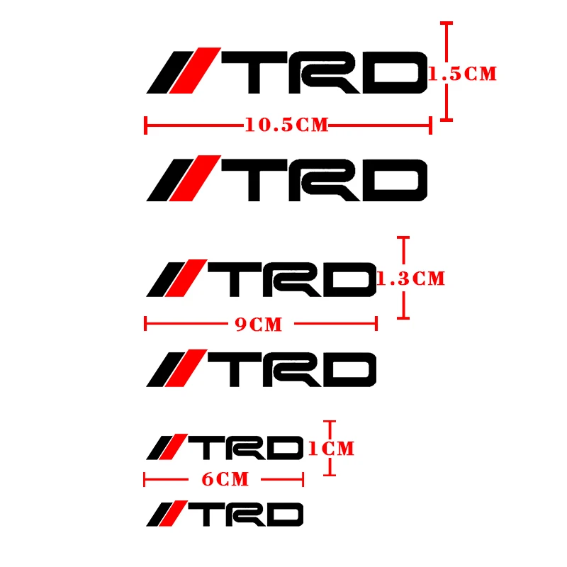 6 قطعة ملصقات فرجار فرامل السيارة مقاومة للحرارة الديكور الشارات البلاستيكية لتويوتا TRD كورولا يارس Chr Auris Rav4 بريوس برادو #4